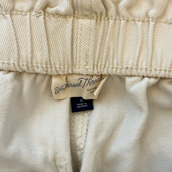 Universal Thread White Cinch Waist High Rise Denim Paperbag Ankle Pants size 6 - Picture 7 of 8